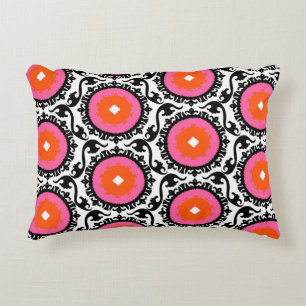Rosa Suzani Muster Zierkissen