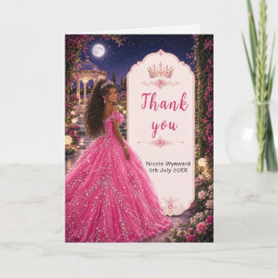Rosa Sweet 16 Königliche Prinzessin Dankeskarte