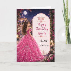 Rosa Sweet 16 Königliche Prinzessin Karte