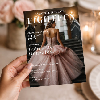 Rosa Sweet 18 Magazine Stil Einladung