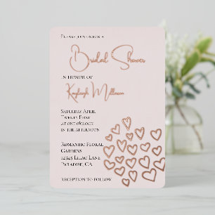 Rosa Sweet Hearts Brautparty Folieneinladung