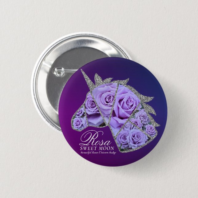 Rosa Sweet Moon Button (Vorne & Hinten)