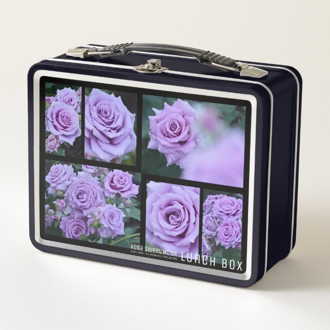 Rosa Sweet Moon Metall Brotdose (Vorderseite)