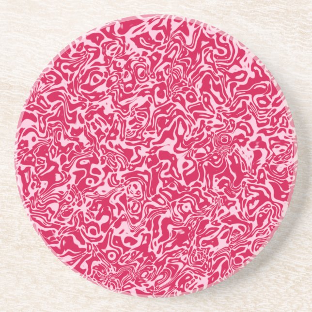 Rosa Swirl Getränkeuntersetzer (Vorne)