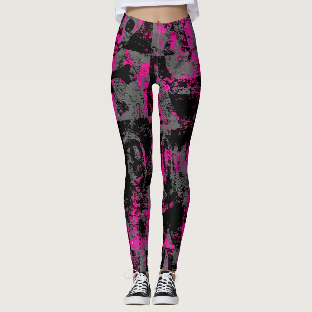 Rosa Szene Kid Grunge Leggings (Vorderseite)