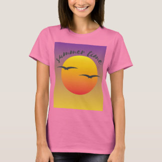 Rosa T-Shirt mit Sommerdesign 