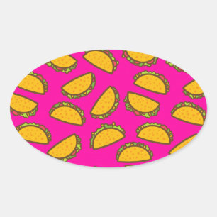 Rosa Tacos Ovaler Aufkleber