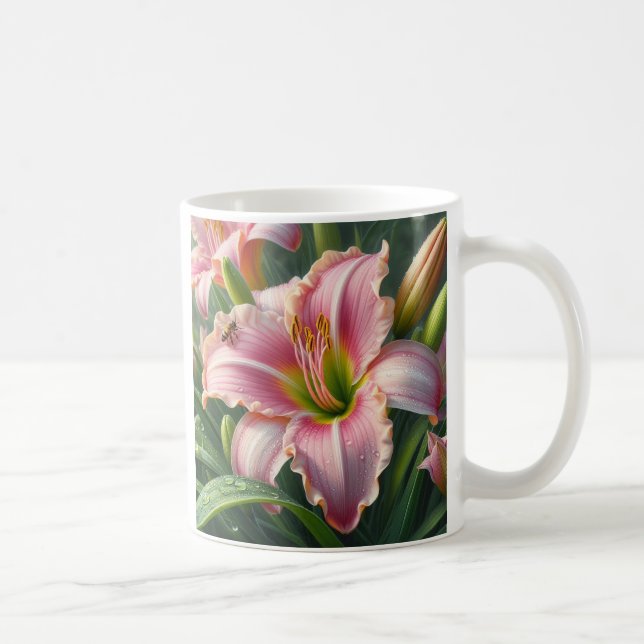Rosa Taglilie Kaffeetasse (Rechts)