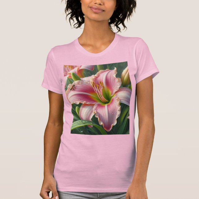 Rosa Taglilie T-Shirt (Vorderseite)