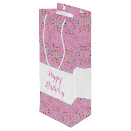 Rosa Tall Wine Sweet Gemustertes Geschenktüte