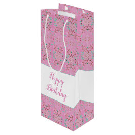 Rosa Tall Wine Sweet Gemustertes Geschenktüte Für Weinflaschen
