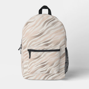 Rosa-Tan-Crème-Tierprintestreifen Bedruckter Rucksack