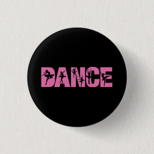 Rosa Tanz mit Ballerina Cutouts Button