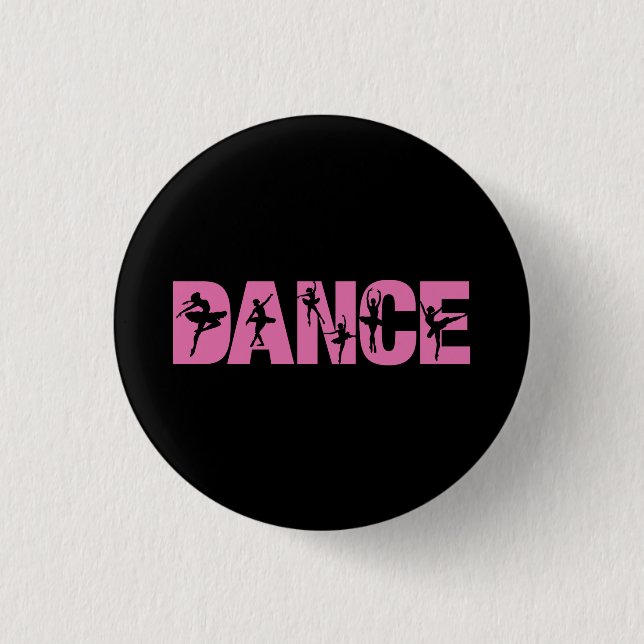 Rosa Tanz mit Ballerina Cutouts Button (Vorderseite)