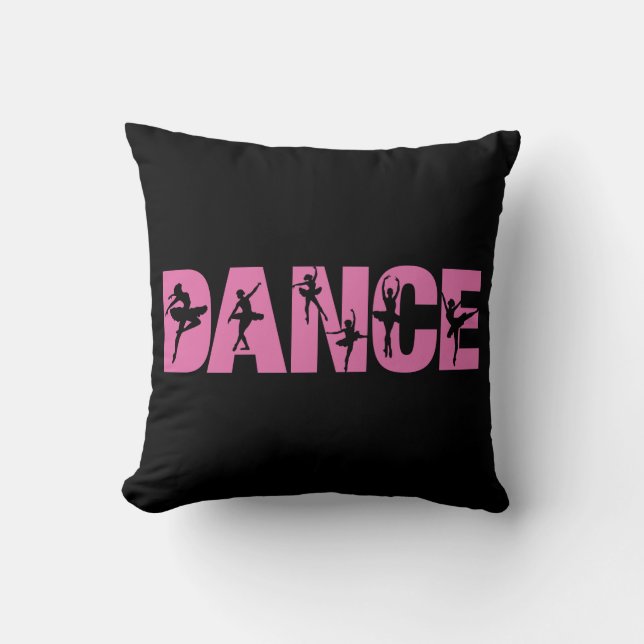 Rosa Tanz mit Ballerina Cutouts Kissen (Vorderseite)