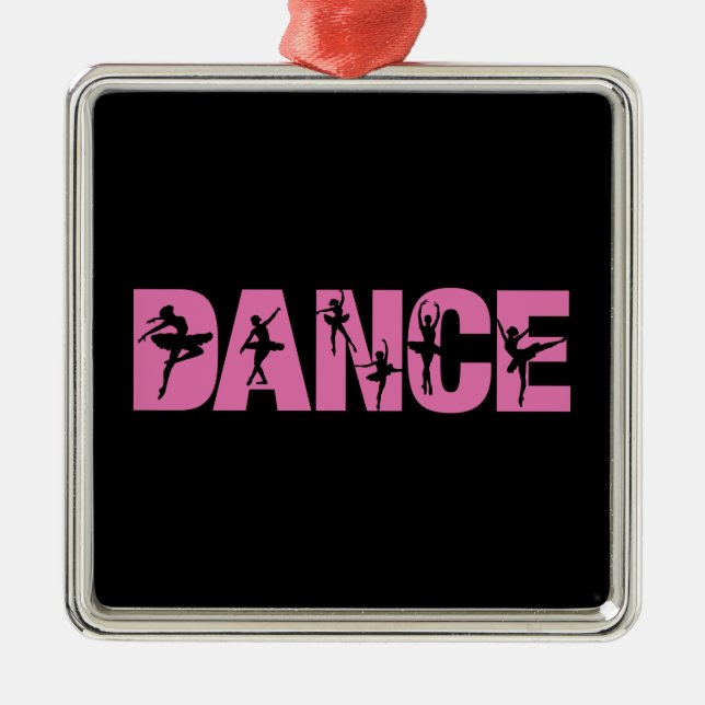 Rosa Tanz mit Ballerina Cutouts Ornament Aus Metall (Vorne)