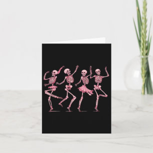 Rosa tanzende Skelette tanzend Tag des Toten Hallo Karte