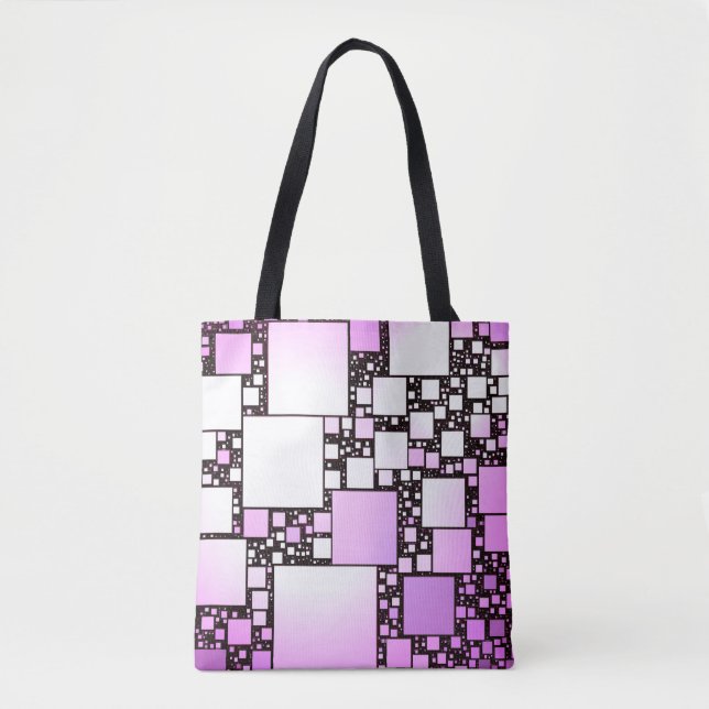 Rosa Tanztasche mit weißem Quadrat Tasche (Vorderseite)