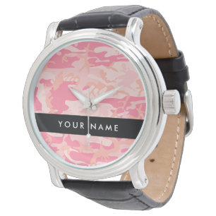 Rosa Tarnmuster, Ihr Name, Personalisieren Armbanduhr
