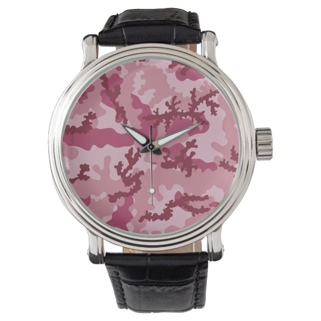 Rosa Tarnung Armbanduhr (Vorderseite)