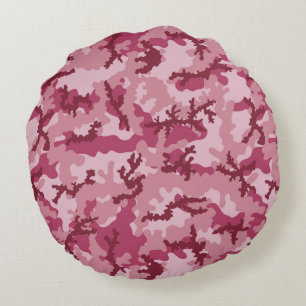 Rosa Tarnung Rundes Kissen