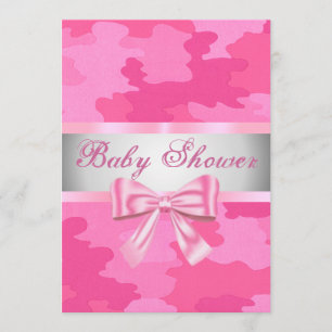 Rosa Tarnungs-Rosa-Bogen-Babyparty-Einladung Einladung