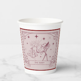 Rosa Tarot Babydusche Pappbecher