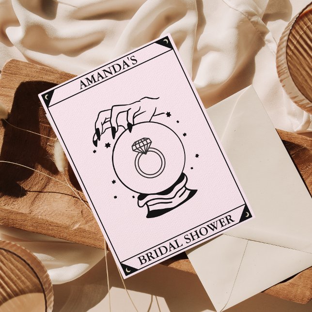 Rosa Tarot Card Brautparty Einladung (Von Creator hochgeladen)