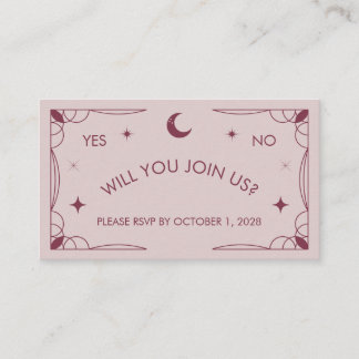 Rosa Tarot Inspiriert RSVP-Karte Begleitkarte