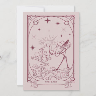Rosa Tarot Kinderdusche Einladung
