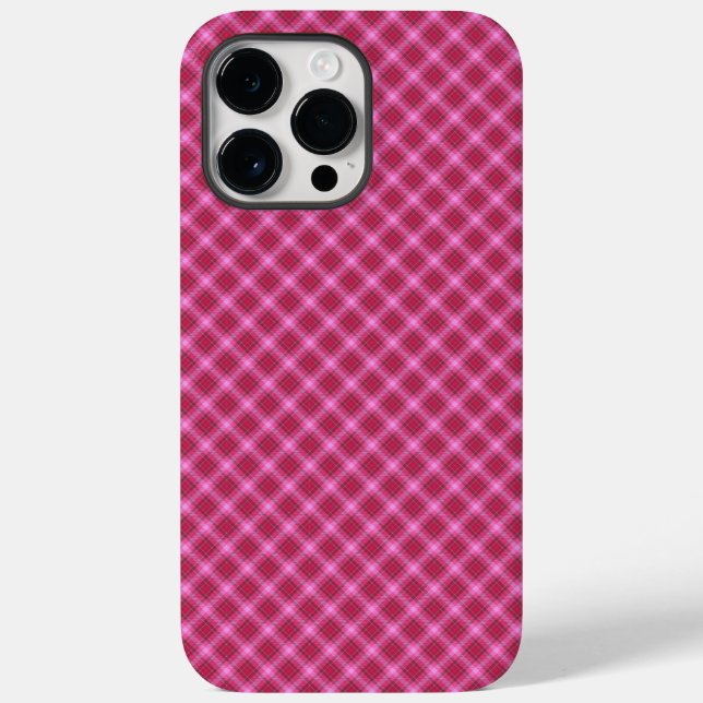 Rosa Tartan Case-Mate iPhone 14 Pro Max Hülle (Rückseite)