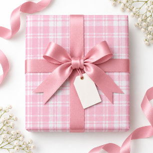 Rosa Tartan-Karo Mädchen Frauen Geschenkpapier
