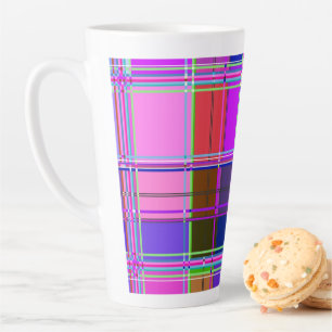 Rosa Tartan Stoffmuster Tuch Madras Milchtasse
