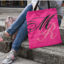 Rosa Tasche mit Monogramm-Tote