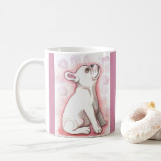Rosa Tasse der französischen Bulldogge