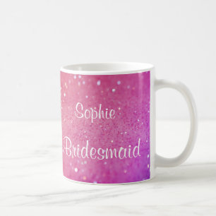 Rosa Tasse Glitzer Bokeh Brautjungfern-(irgendein
