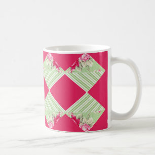 Rosa-Tasse mit falschem Patchwork-Muster Kaffeetasse