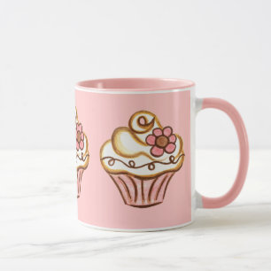 Rosa Tassen-Cupcake Tasse