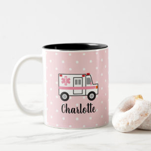 Rosa Tassen-Geschenk der Krankenwagen-Tassen-EMT Zweifarbige Tasse