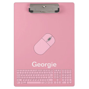 Rosa Tastatur, Maus und Stift Klemmbrett