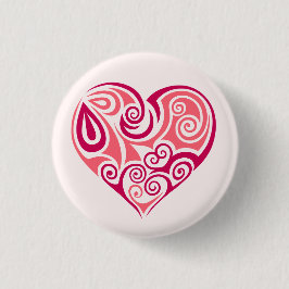 Rosa Tätowierung Herzensymbol, gürtliche Liebe Button