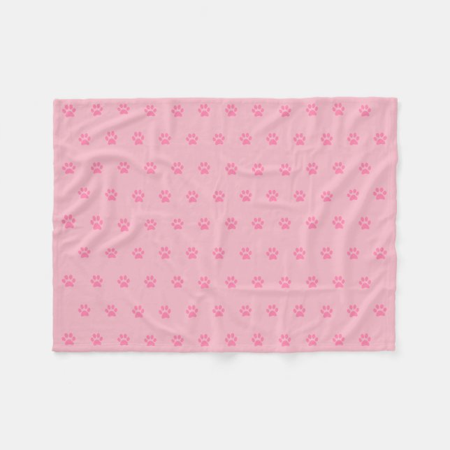 Rosa Tatzen-Druck-Fleece-Decke Fleecedecke (Vorderseite (Horizontal))