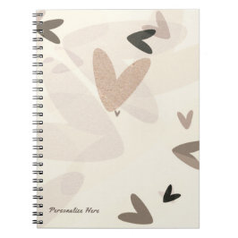 Rosa & Taupe Herzenslust Modernes Chic Personalisi Notizblock