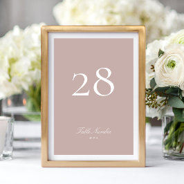 Rosa Taupe Klassische formale Kalligrafie Hochzeit Tischnummer
