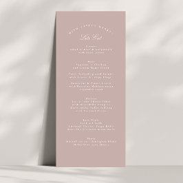Rosa Taupe Klassische Kalligrafie Formal Hochzeit Menükarte