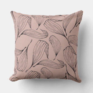 Rosa Taupe Reversible Leaf Kissen