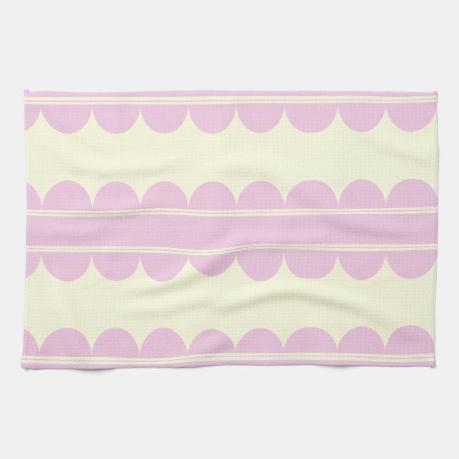 Rosa Tea-Tuch mit Muschelrand-Muster Geschirrtuch (Horizontal)