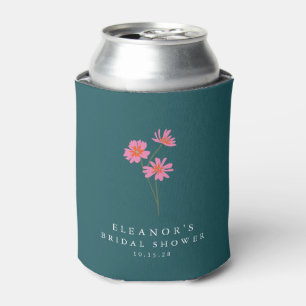 Rosa Teal Grüne Blumen Boho Benutzerdefinierte Bra Dosenkühler