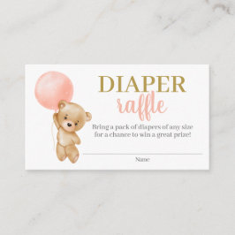 Rosa Teddy Bär Girl Diaper Umschließungskarte Begleitkarte