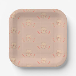 Rosa Teddybär-Baby-Shower-Papierplatten Pappteller